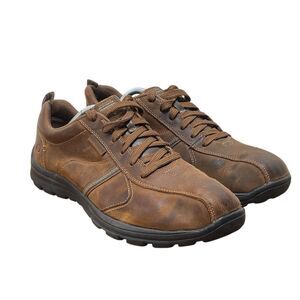 Skechers Mens Sz 10 Relaxed Fit Superior Levoy Oxford Brown Memory Foam (HF28)